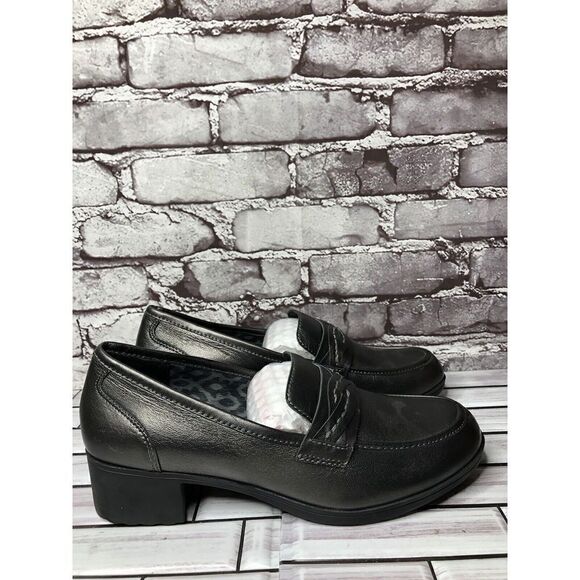 ABEO PRO Jade Comfortable Black Metallic Heel Loafer Shoes Women’s Sz 10US/41EU - Picture 7 of 16